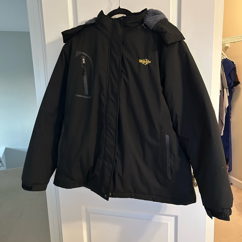Wantdo Women’s Black Insulated Winter Jacket | Size 2XL | Fleece Lined